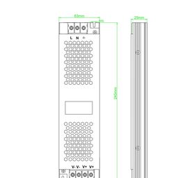 Чертеж клемм L N и V+ V-