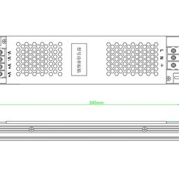 Чертеж блока питания, вид сверху и сбоку