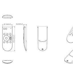 Чертеж пульта RF-INT, виды и размеры
