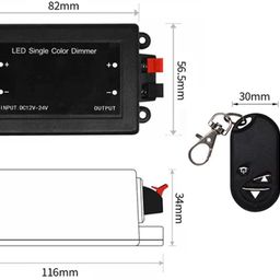Диммер для ленты с брелоком 8А 12V/24V,, RF-DIM-3-8A