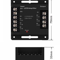 Усилитель RGB,24А,Черный, AMP-RGB-24A-BL