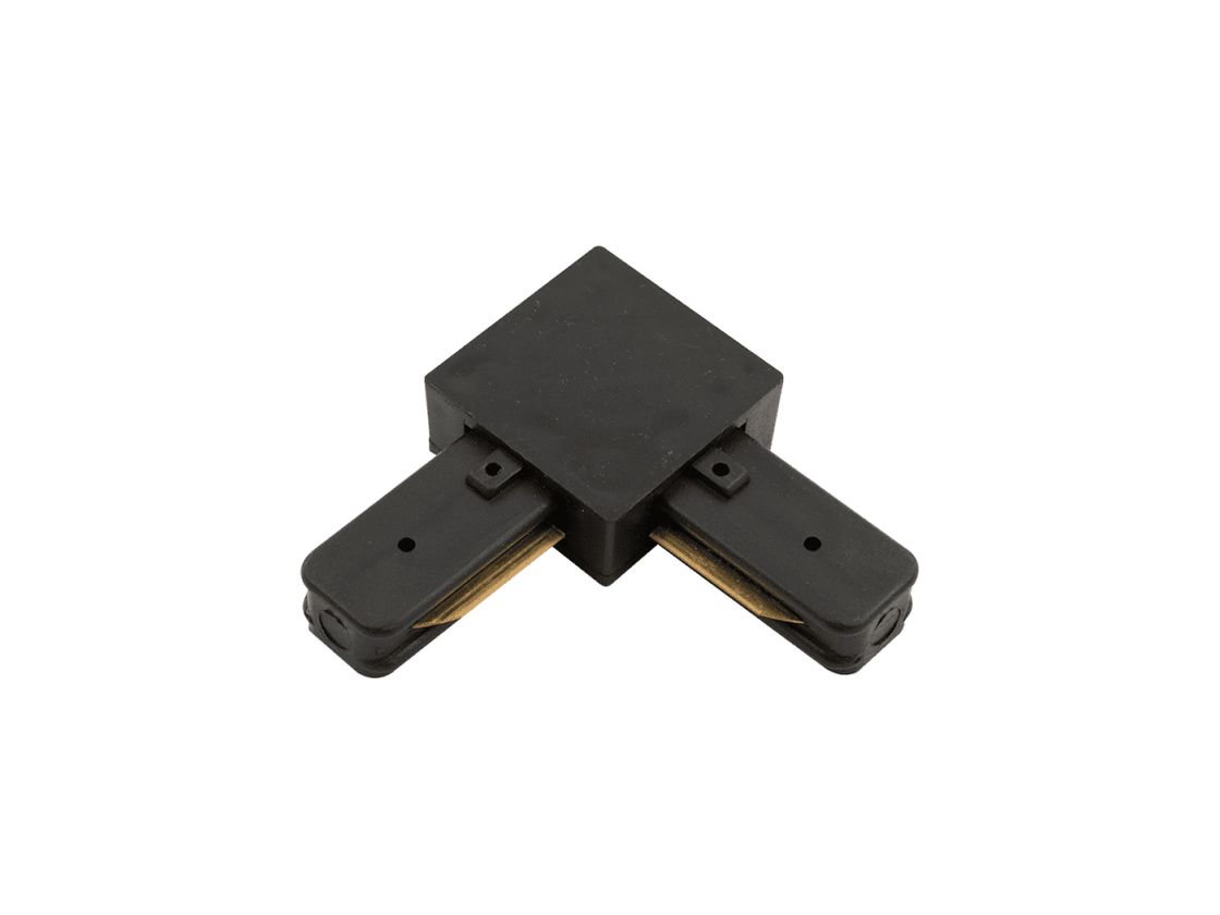 L-образный коннектор однофазного трека, черный, вид сверху