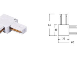 L коннектор для однофазных трековыx систем, Черный,KXZ-BL-L