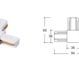 T-Коннектор для однофазных накладных трековых систем, KXZ-WH-T
