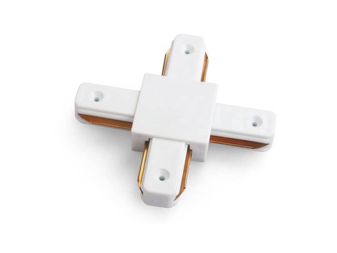 X-коннектор трековой системы, белый корпус, вид снизу