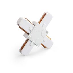 Образный коннектор для трека, белый, диагональный ракурс