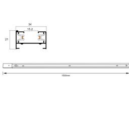 Шинопровод однофазный накладной белый, TR-WH-1.5