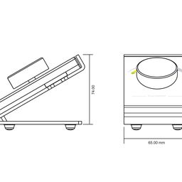 Схема габаритов пульта DESK-RGB, вид сбоку и спереди