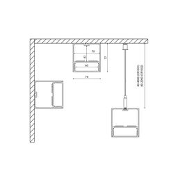Схема подвесного профиля LS 7477 с размерами