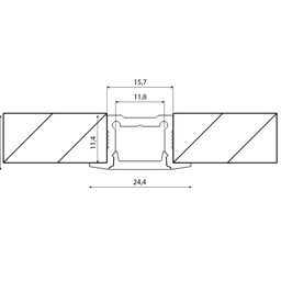 Чертёж профиля LE2613 с размерами сечения