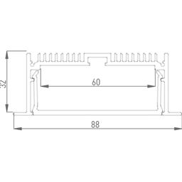 Чертеж профиля LE 8832 с размерами 88×32