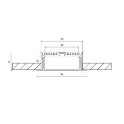 Экран для профиля, прямоугольная вставка черного цвета