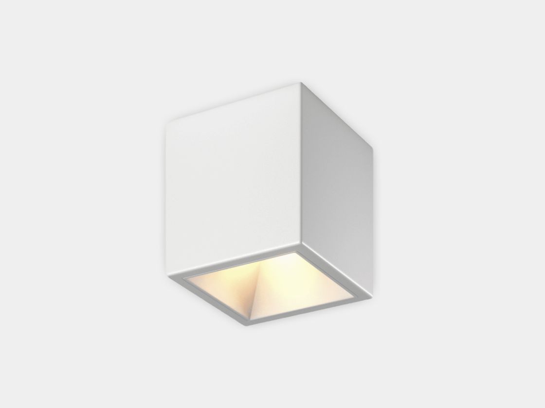 Белый накладной LED светильник куб, тёплый свет