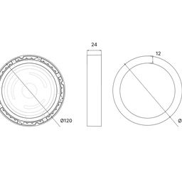 Светильник светодиодный потолочный накладной ультратонкий, серия KH, Белый, 9Вт, IP20, Нейтральный белый (4000К), KH-R120-9-NW