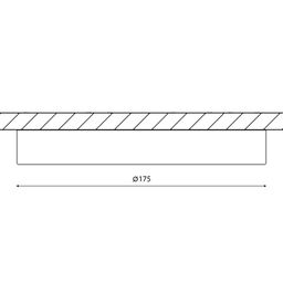 Схема размеров накладного светильника Ø175 мм, высота 24