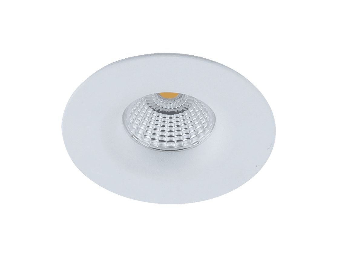 Белый встраиваемый светильник, наклонный вид на отражатель