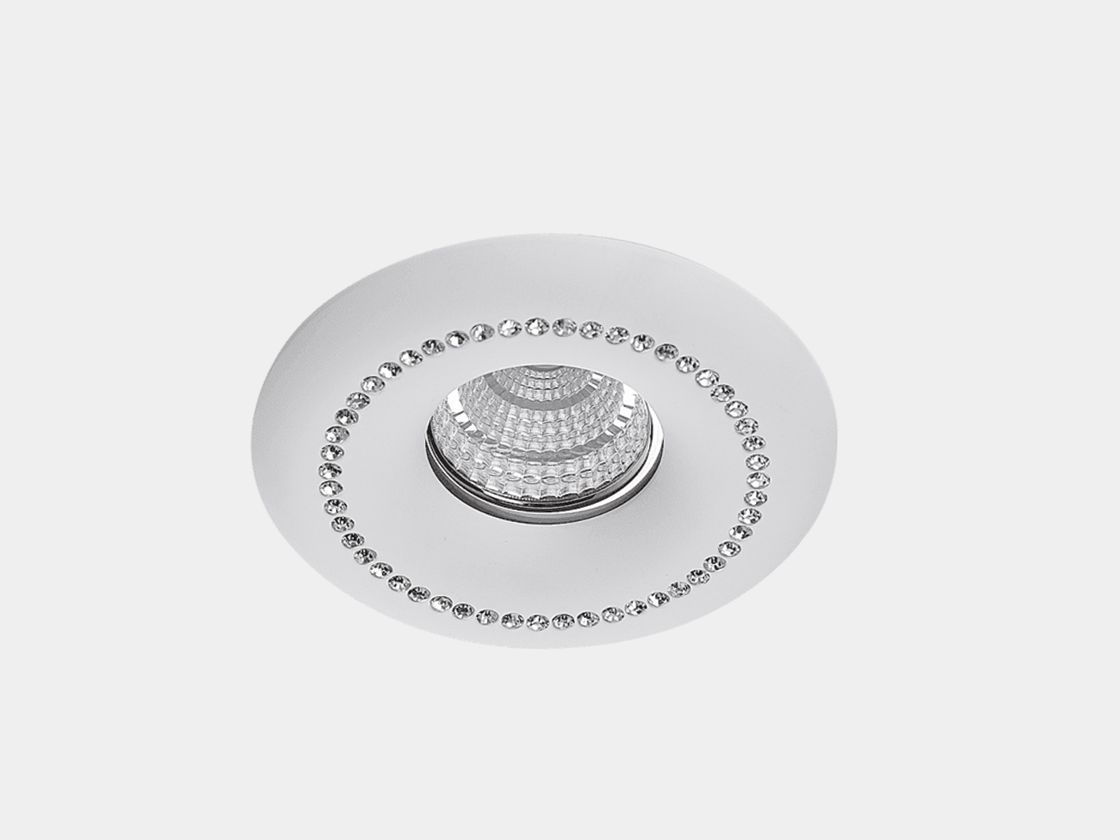 Встраиваемая рамка MR16 белая с кристаллами, вид сверху