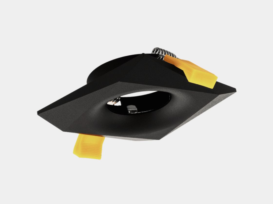 Встраиваемая рамка MR16 матовая черная, вид спереди