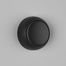 Настенный светильник черный, круглый корпус, фронтальный вид