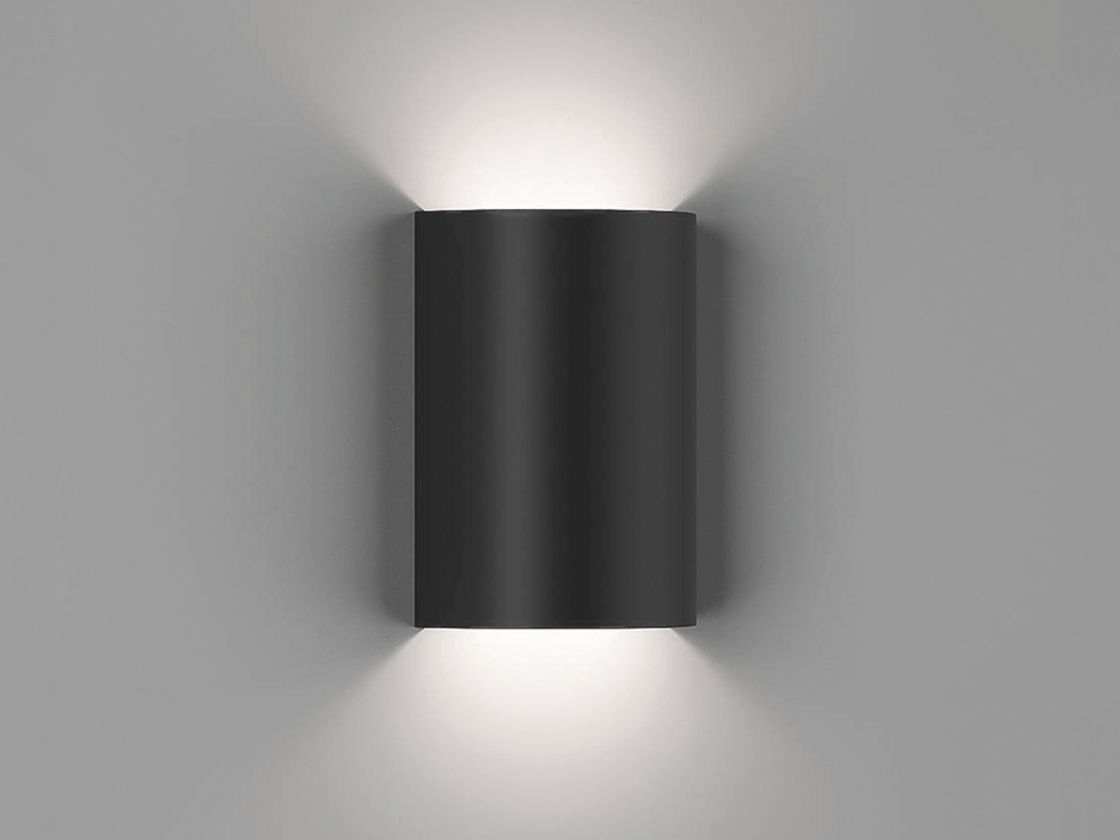 Черный настенный светильник цилиндр, свет вверх и вниз