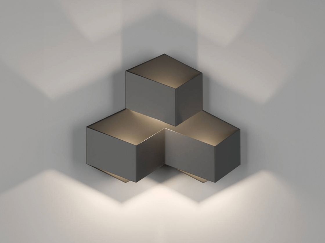 Настенный светильник PALMIRA черный, световой рисунок на стене