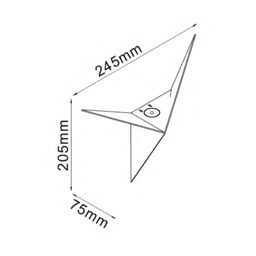 Схема габаритов настенного светильника TRIK, размеры в миллиметрах