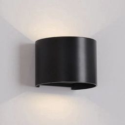 Настенный светильник черный, теплое свечение вверх и вниз