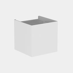 Белый матовый настенный светильник кубический, вид под углом