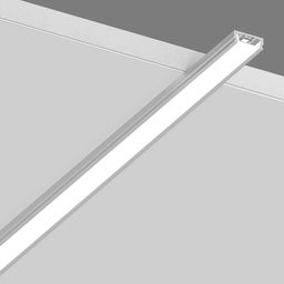 Профиль с экраном установлен на поверхности, диагональный ракурс