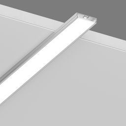 Накладной профиль установлен на поверхности, диагональный ракурс