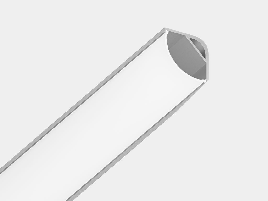 Угловой алюминиевый профиль с экраном, вид сбоку