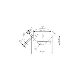 Алюминиевый профиль угловой для двухрядной ленты SWG, SF-3030