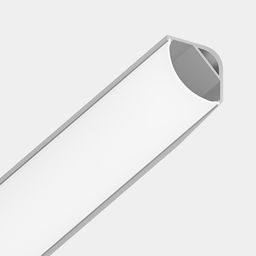 Угловой алюминиевый профиль с экраном, вид сбоку