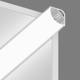 Профиль угловой с экраном, пример установки в углу