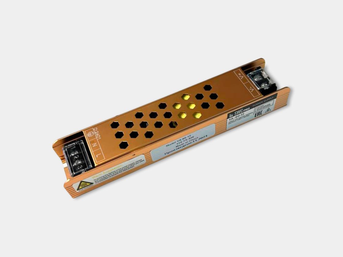 Компактный блок питания 12В 60Вт IP20, металлический корпус