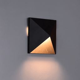 Настенный LED светильник черный квадратный, теплый свет