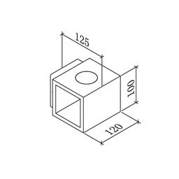Схема размеров настенного светильника KUB 120×100×125 мм