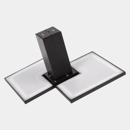 Нижняя сторона светильника с двумя матовыми рассеивателями