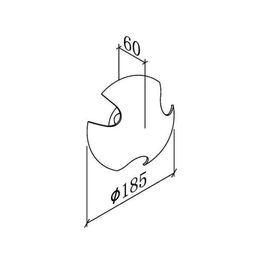 Схема габаритов настенного светильника, диаметр 185 мм