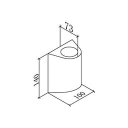 Схема габаритов настенного светильника, размеры 100×140×73 мм