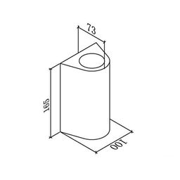 Чертеж настенного светильника, габариты 165×100×73 мм