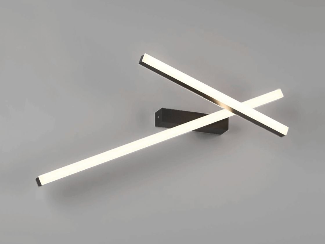 Настенный LED светильник черный, две световые планки