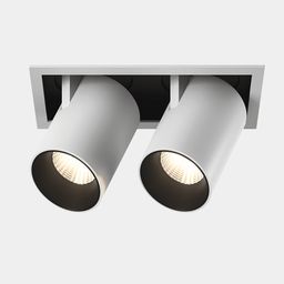 Двойной встраиваемый светильник SPL, белые цилиндры, наклон
