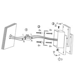 Схема монтажа светильника, крепление и подключение клеммником