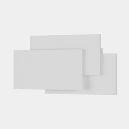 Настенный светильник белый, вид спереди, прямоугольный корпус