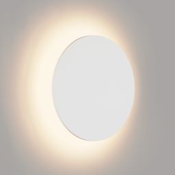 Круглый настенный светильник белый, вид под углом