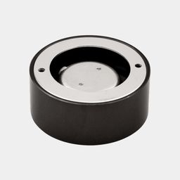 Накладной светильник черный, вид сверху с основанием