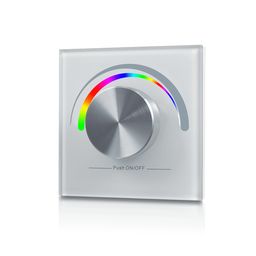 W-RGB (W) Радио панель встраиваемая в стену с валкодером на 1 зону  для RGB ленты. Белая