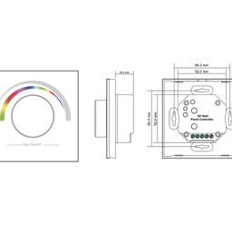 Радио панель W-RGB (W) встраиваемая в стену с валкодером на 1 зону  для RGB ленты, белая, W-RGB-W