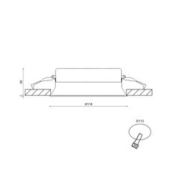 Чертёж светильника BILLY с монтажными размерами